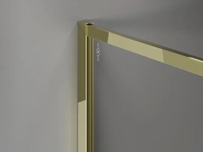 Mexen, Mexen Kioto-XF sprchová stena s rámom 60 x 202 cm, grafit 10 mm, zlatá - 800-060-104-50-40-X