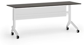 Mobilný stôl PRIMO MOVE, 1800 x 600 mm, biela podnož, wenge