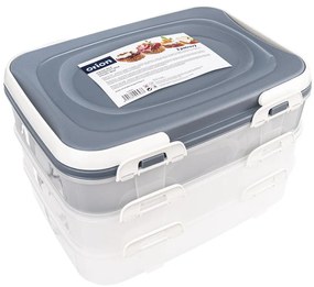 Úložný box na koláče a zákusky, PIKNIK, 3 poschodia, s úchytmi, mix farieb