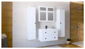 Závesná zrkadlová skrinka Bondi 80 cm, biela