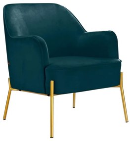 Zelenomodré zamatové kreslo Runa - Støraa