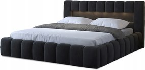 Manželská posteľ 140 cm Luxa (antracit) (s roštom, úl priest. a Led)