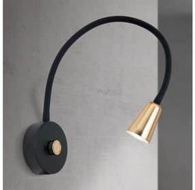 Orion - Stmievateľná flexibilná nástenná lampička DOTTY 1xGU10/10W/230V čierna/mosadz