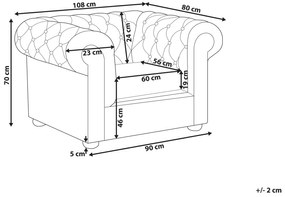 Kožené béžové vintage kreslo CHESTERFIELD Beliani