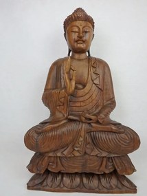 Socha Budha sediaci, exotické drevo, ručná práca , 80 cm