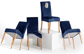 Modré napínacie poťahy v súprave 4 ks na stoličku 48 cm Sento – Restilo