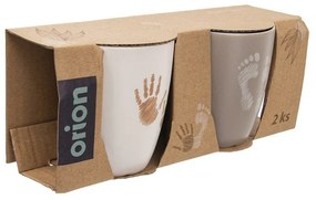 Orion 2-dielna sada keramických hrnčekov Hands and Feet, 140 ml