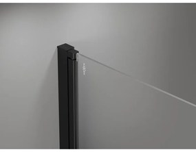 Mexen MIST, 2-krídlové sprchové dvere (d+d) 80x200 cm, 6mm číre sklo s čiernym vzorom, čierny profil, 8A7-080-000-70-77