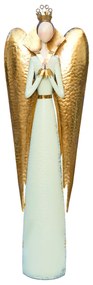 Vianočná dekorácia anjel, 93 cm, zlatá a biela