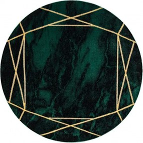 Dywany Łuszczów, POŠKODENÝ Kusový koberec Emerald 1022 green and gold kruh, 120x120 (priemer) kruh, zelená, obývacia izba