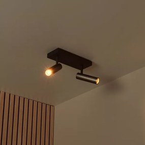 Lucide 22974/02/15 - Bodové svietidlo GRADO 2xGU10/8W/230V čierna/hnedá