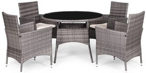 ZÁHRADNÝ SET ODILE 4 x KRESLO + OKRÚHLY STÔL