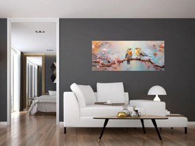 Obraz - Zamilovaní vtáčiky (120x50 cm)