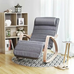 SongmicsHome Hojdacie kreslo, leňoška SWING nosnosť 150kg, 67x115x91cm, sivá