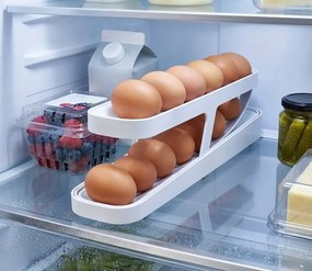 Skladací organizér na vajcia do chladničky - 2 rady - Biela