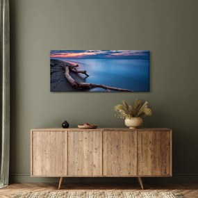 Obraz pláže pri západe slnka (120x50 cm)