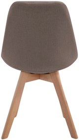 Stolička Borne V2 - látka, drevené nohy natura - Sivo-hnedá (Taupe)