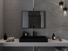 Mexen Loft obdĺžnikové kúpeľňové zrkadlo 80 x 60 cm, čierny rám - 9852-080-060-000-70