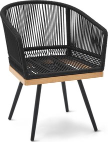 Otočná záhradná stolička s textilným výpletom