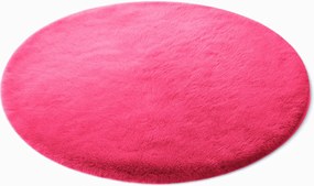 Okrúhly koberec Rabbit v tmavoružovej farbe – mäkký shaggy Rozmer: 120 cm