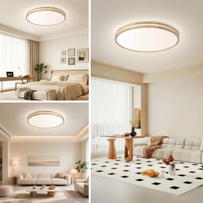 Brilagi - LED stmievateľné svietidlo MOLINA LED/100W/230V 3000-6000K dub, priemer 80 cm + diaľkový ovládač