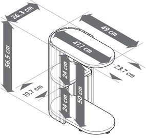 Stolík v tvare písmena C »HOLT« z bambusu s lamelovými prvkami