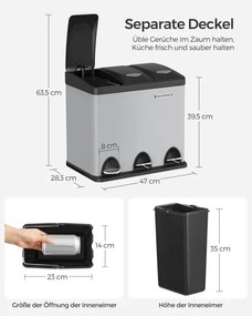 Recyklačný kôš 3x8L LTB024G01