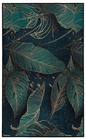 Prateľný koberec v petrolejovej farbe 160x230 cm Midnight Jungle – Mila Home