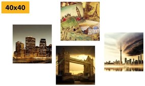 Set obrazov tajuplné mestá - 4x 40x40