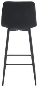Zamatová barová stolička Bari čierna