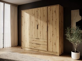 Šatníková skriňa Kelly 4D 206 cm dub artisan