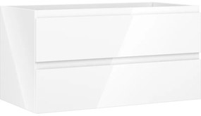 Mexen Orio, kúpeľňová skrinka 90 cm, 2 zásuvky, biela lesklá, 91A10-09047-2-BFF00