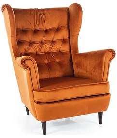 Kreslo Herry Velvet, oranžová / čierna