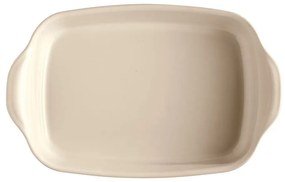 Krémová keramická obdĺžniková zapekacia misa Emile Henry Ultime, 36,5 × 23,5 cm