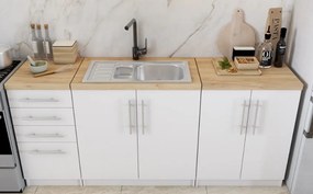 Spodná kuchynská skrinka so šuplíkmi INEZ - 40 cm - biela/dub craft zlatý