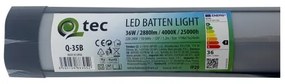 LED Podlinkové svietidlo QTEC LED/36W/230V 120 cm čierna