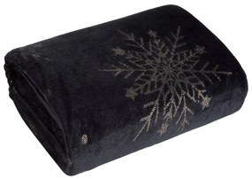 VIANOČNÁ FLANELOVÁ DEKA SNOW GOLD 150X200 CM VZOROVANÁ