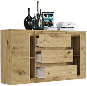 Priestranná komoda R-140-S3 - rôzne farebné prevedenia biela