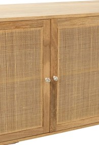 Drevená komoda z mangového dreva s výpletom Ginna - 170*45*80 cm