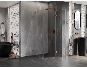 Mexen Lunar, 1-krídlový sprchový kút, pravý, 70 x 70 cm, 8mm číre sklo, ružové zlato profil, 834-070-070-60-00-P