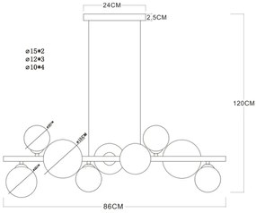 Globo 56133-9H - LED Luster na lanku RIHA 9xG9/3W/230V