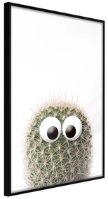 Artgeist Plagát - Cactus With Eyes [Poster] Veľkosť: 30x45, Verzia: Čierny rám s passe-partout