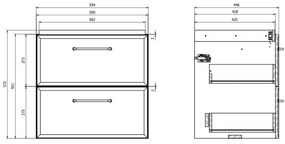 Cersanit S1021-003 - Závesná kúpeľňová skrinka pod umývadlo MILLE 60x45 cm mintová