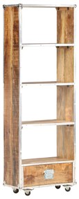 vidaXL Knižnica 56x28x163 cm surové mangovníkové drevo