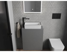 Mexen Nadia, umývadlo na dosku 46x23x12 cm, biela lesklá-čierny okraj, 21614607