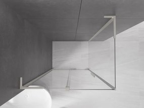 Mexen Velar L, sprchový kút s posuvnými dverami 110 x 80 cm, 8mm číre sklo, brúsená oceľ, 871-110-080-03-97