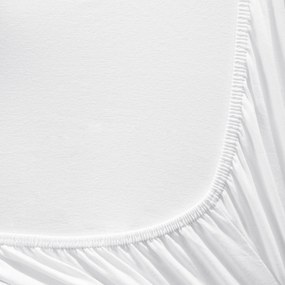 Goldea plachta jersey s napínacou gumou - biela 180 x 200 cm