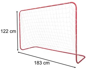 KIK Detská futbalová bránka 183 x 122 x 61 cm, skladacia a prenosná s sieťou