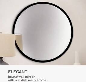 Casa Chic Fournier Nástenné zrkadlo s kovovým rámom okrúhle 58.8 x 58.8 cm