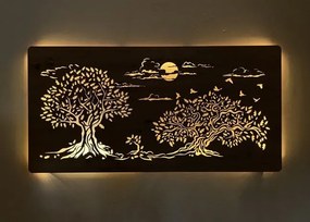 Led obraz strom Tri duby na batériu